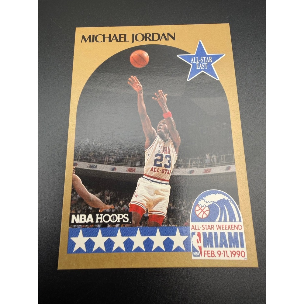 1990 NBA Hoops Michael Jordan All-Star East Card 5 Chicago Bulls Gold Border